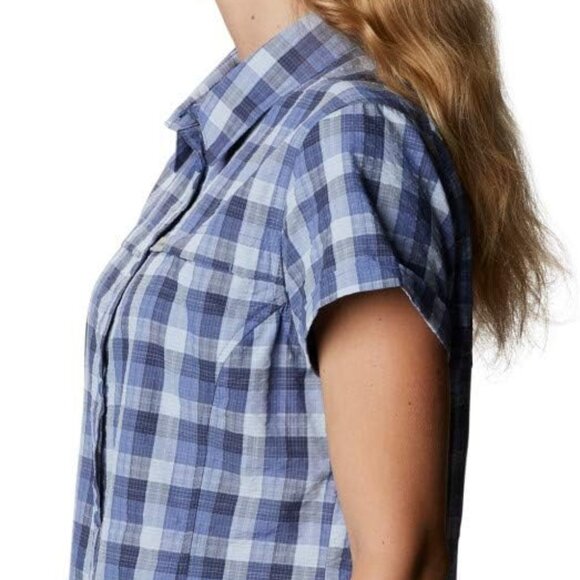 🆕Columbia Women's Silver Ridge Novelty SS Shirt, Small - Velvet Cove Gingham - Picture 3 of 5